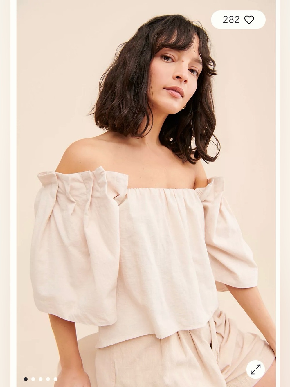 Anthropologie Sovere Origami Off-The-Shoulder Top In Ivory Size medium boho